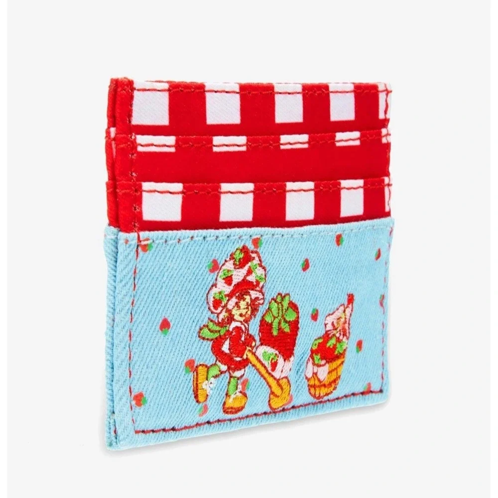 NEW Strawberry Shortcake Embroidered Denim Belt Bag Fanny Pack & Matching WALLET